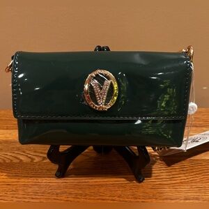 NWT VALENTINO ORLANDI Patent Leather Green Crossbody Bag.